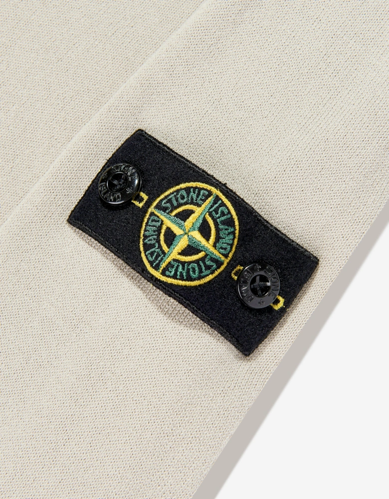 Boys Knitted Long Sleeve Polo Shirt in Beige