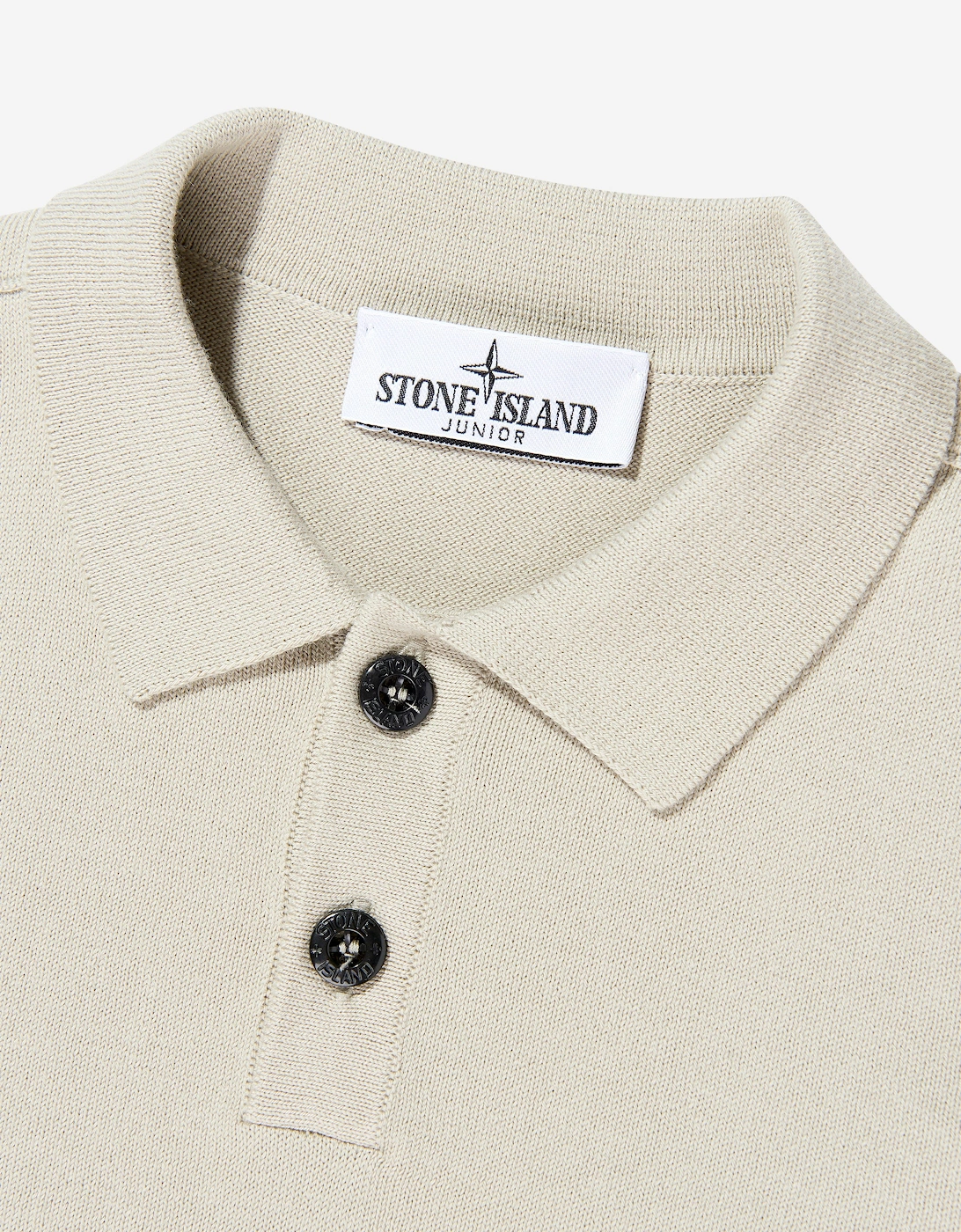 Boys Knitted Long Sleeve Polo Shirt in Beige