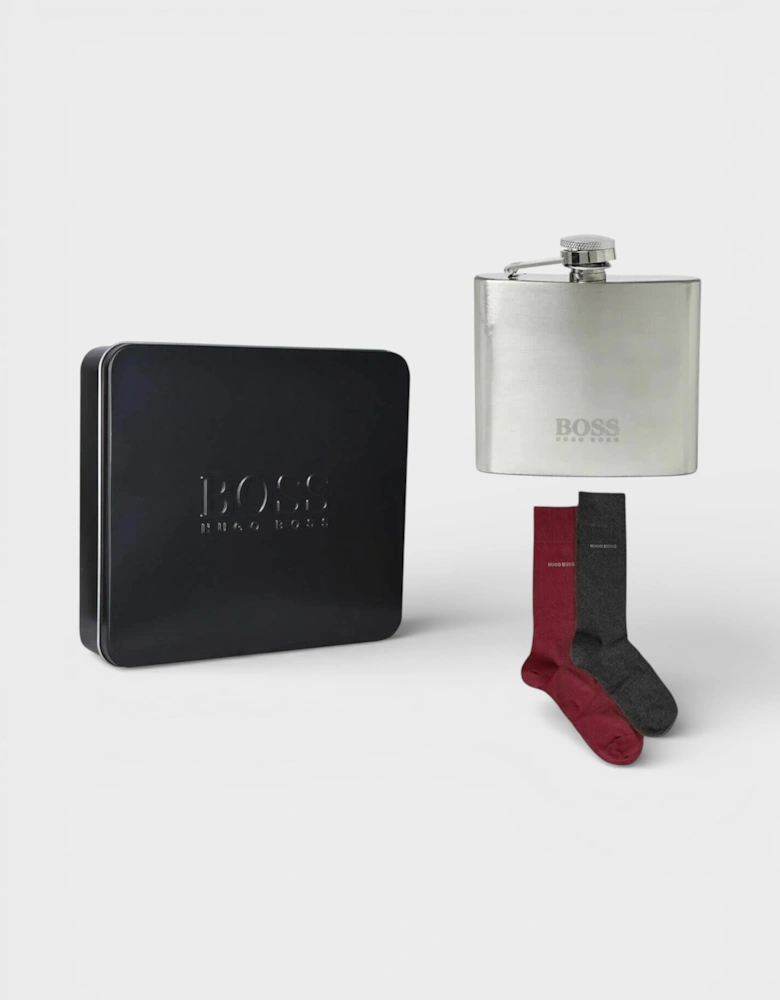 Gift Set - Two Pairs of Socks and Hip Flask