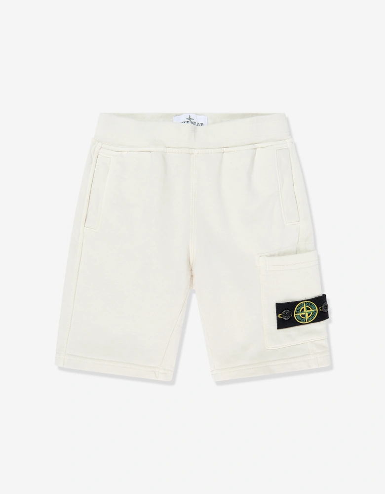 Boys Logo Pocket Shorts in Ivory