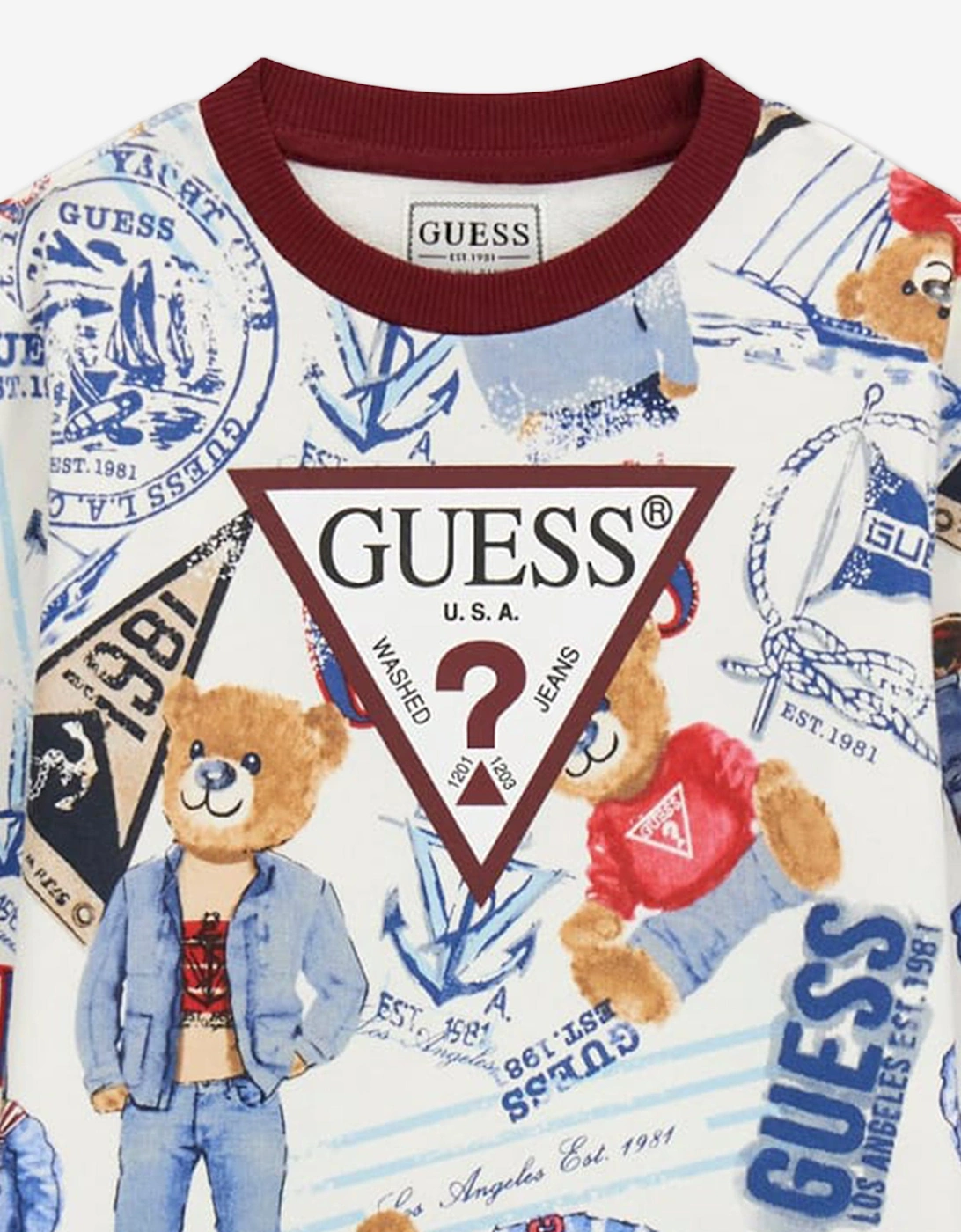 Boys Nautical Bear Sweatshirt in Multicolour