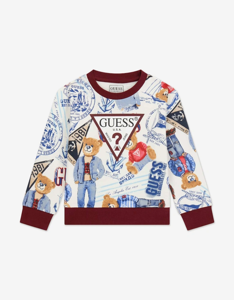 Boys Nautical Bear Sweatshirt in Multicolour