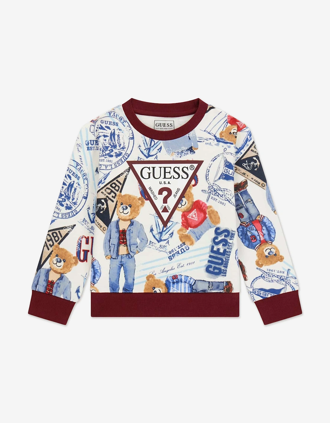 Boys Nautical Bear Sweatshirt in Multicolour, 5 of 4