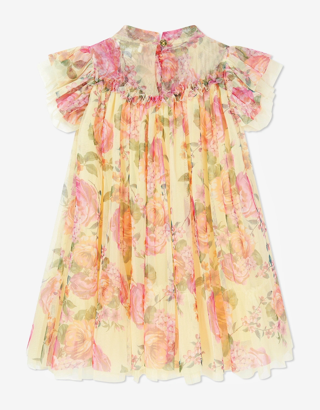 Angels Face Girls Hettie Bold Floral Print Dress in Yellow