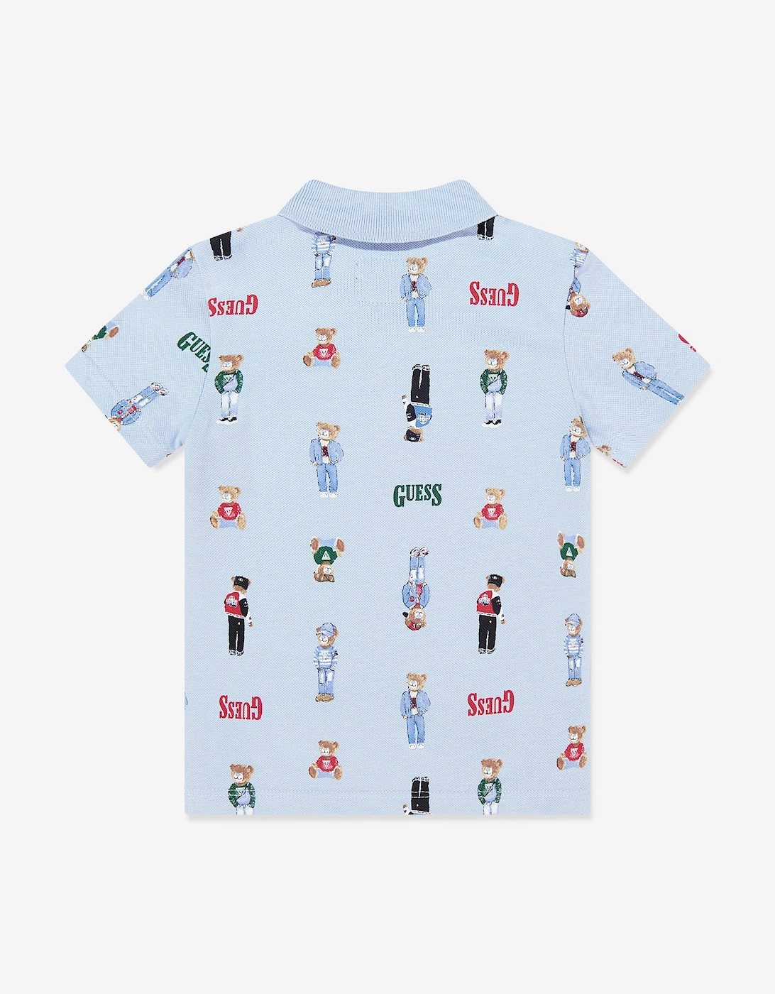 Boys Bear Polo Shirt in Blue