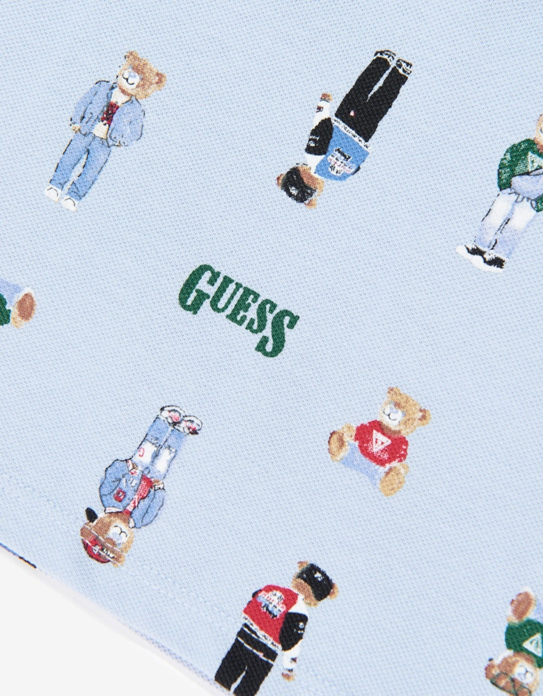 Boys Bear Polo Shirt in Blue