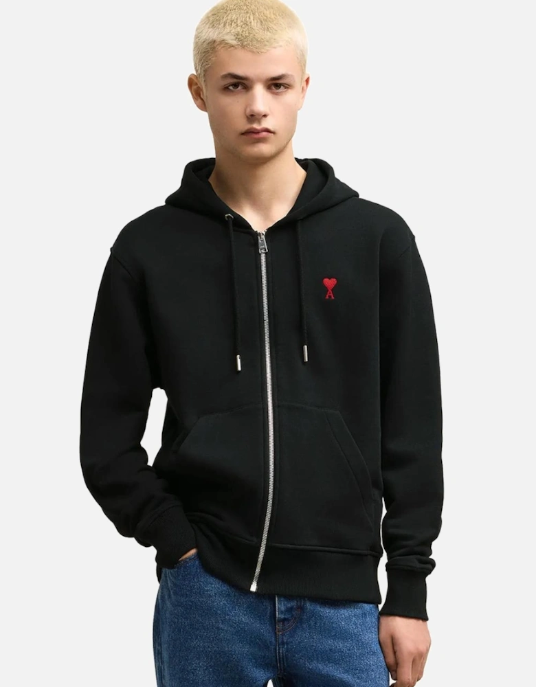 Ami De Coeur Zip-Up Hoodie in Black