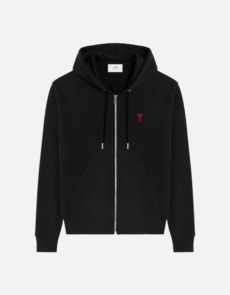 Ami De Coeur Zip-Up Hoodie in Black
