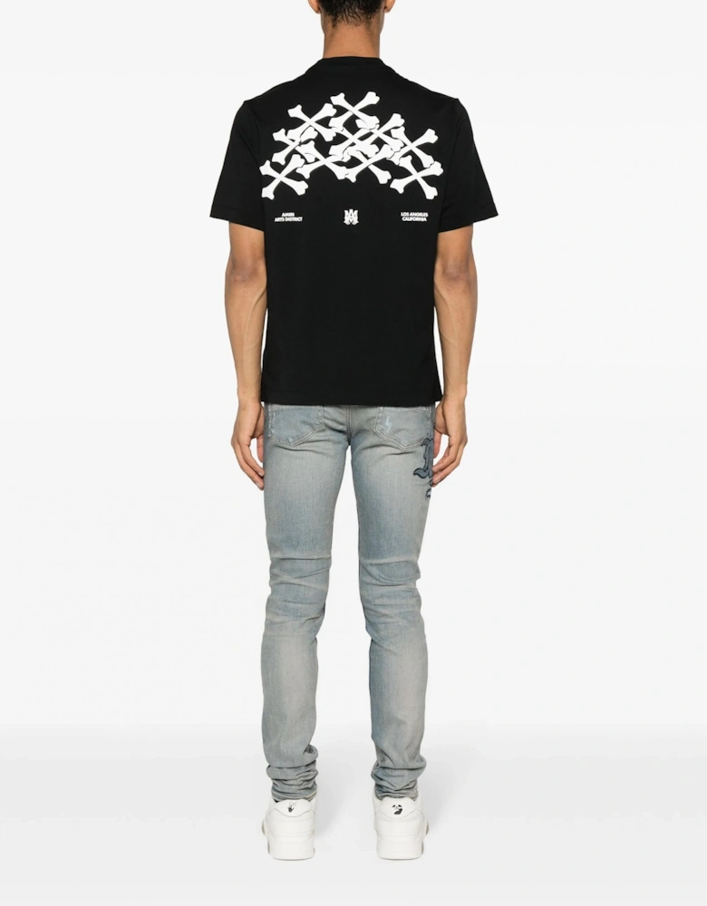 Bones Stacked Tee Black