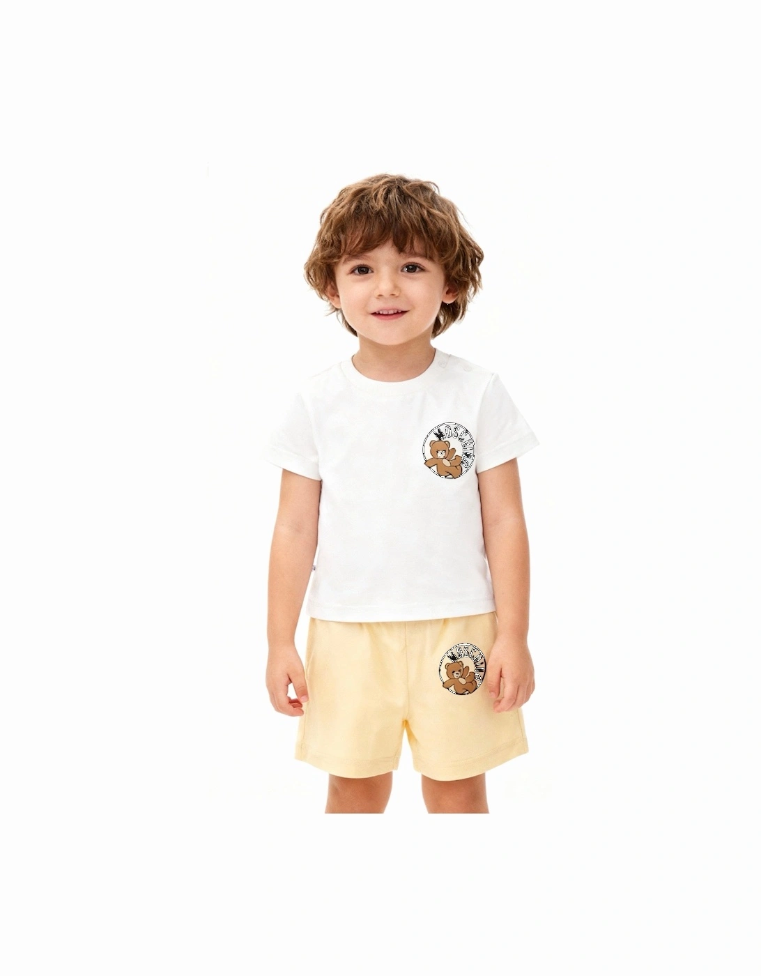BABY/TODDLER WHITE/BEIGE SHORTS SET M6G00M, 6 of 5