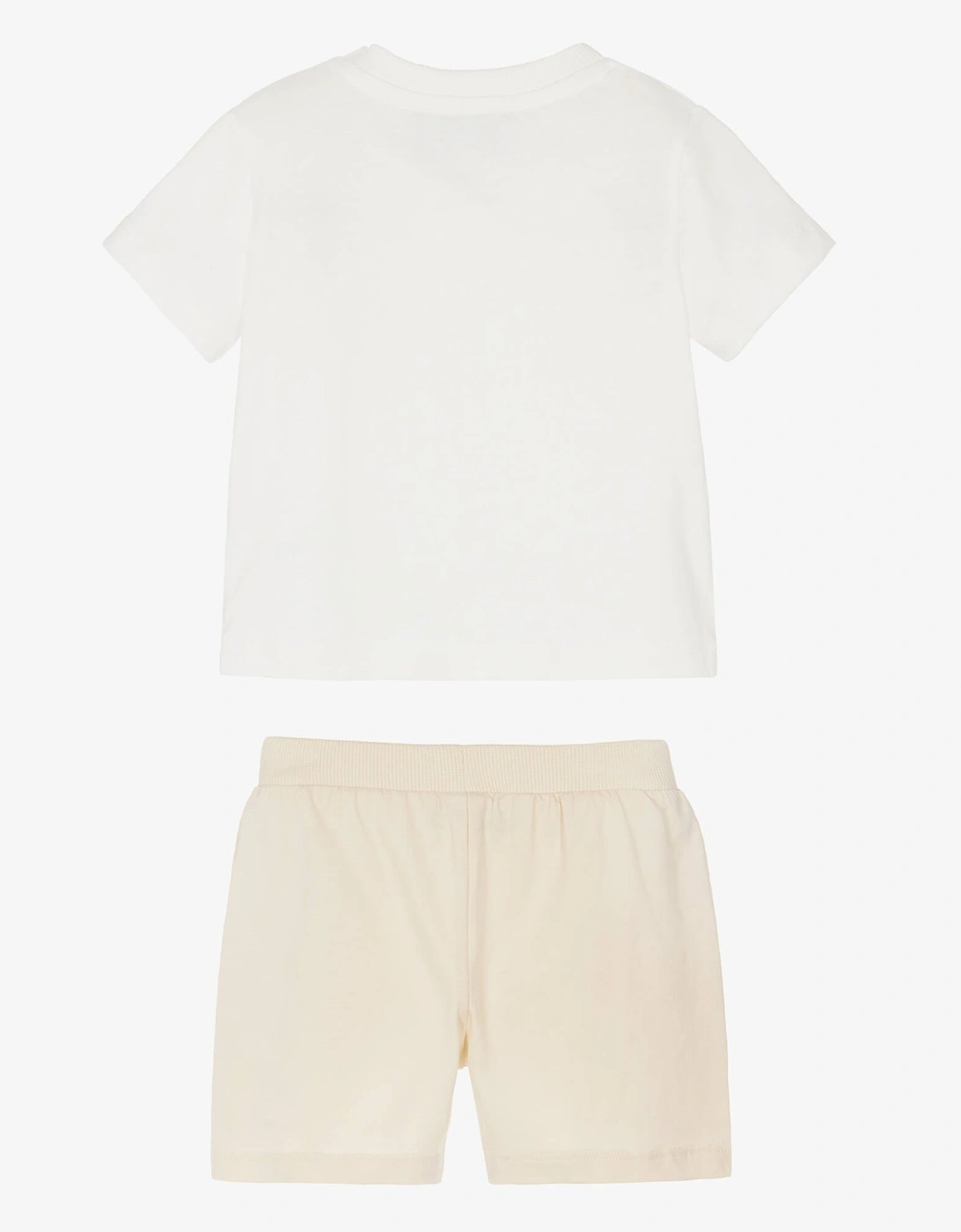 BABY/TODDLER WHITE/BEIGE SHORTS SET M6G00M