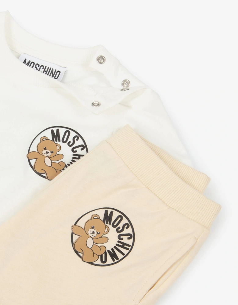 BABY/TODDLER WHITE/BEIGE SHORTS SET M6G00M