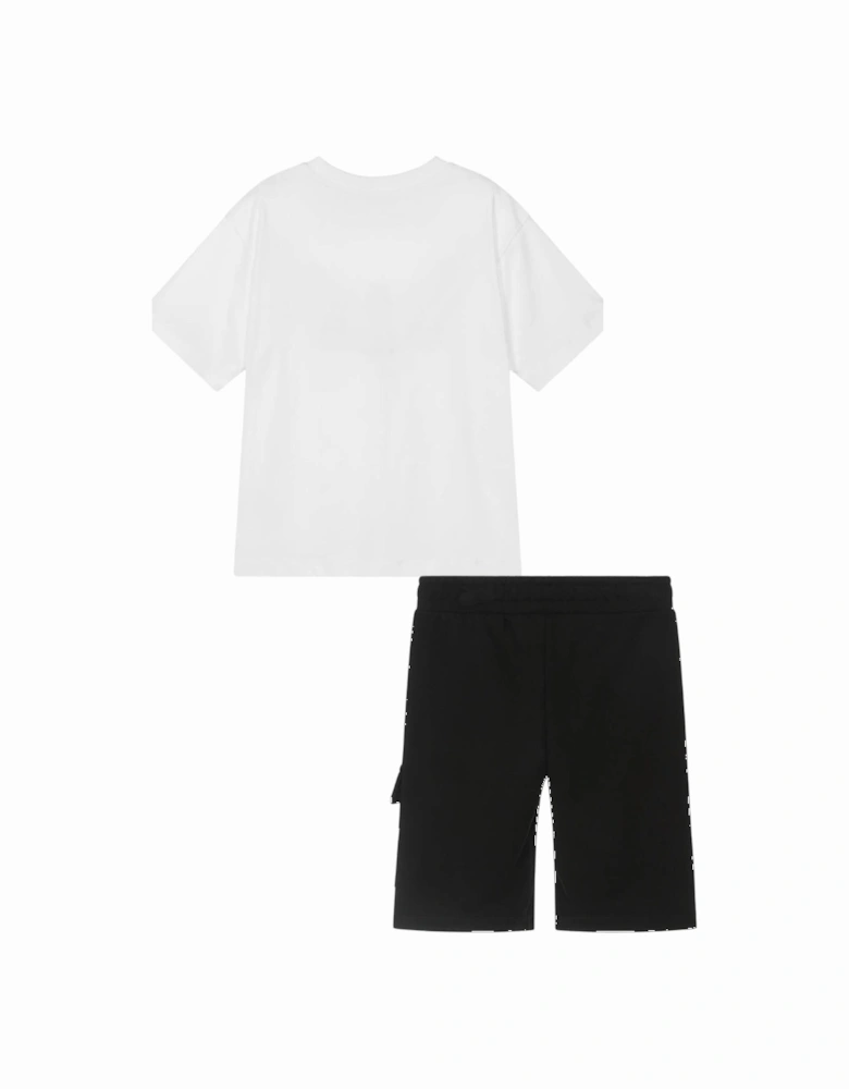 BOYS BLACK & WHITE SHORTS SET HUM05M/HUQ02O