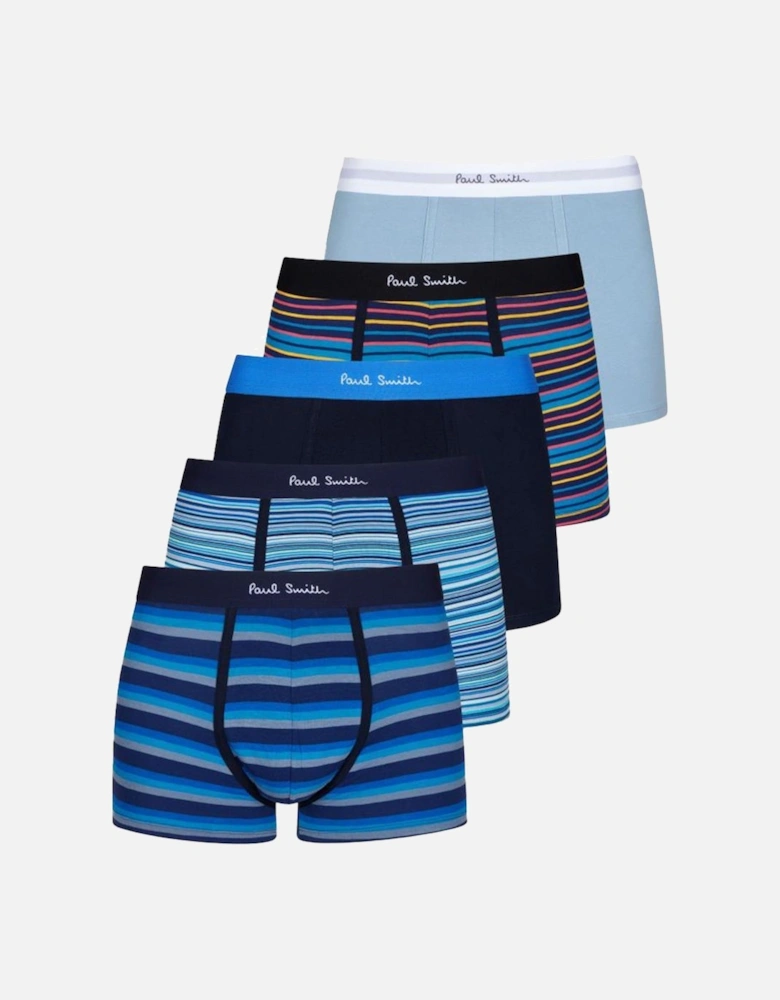 5-Pack Men's Trunks, Blue Mix