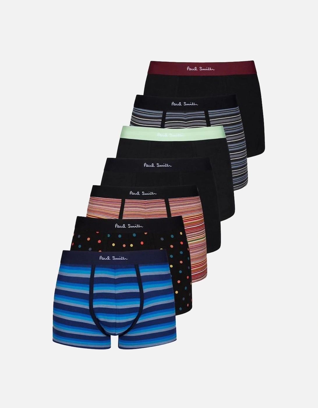 7-Pack Men's Trunks, Black/Multi, 2 of 1