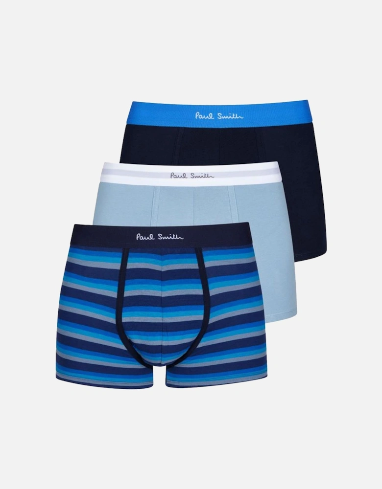3-Pack Plain/Stripe Mix Trunks, Blue