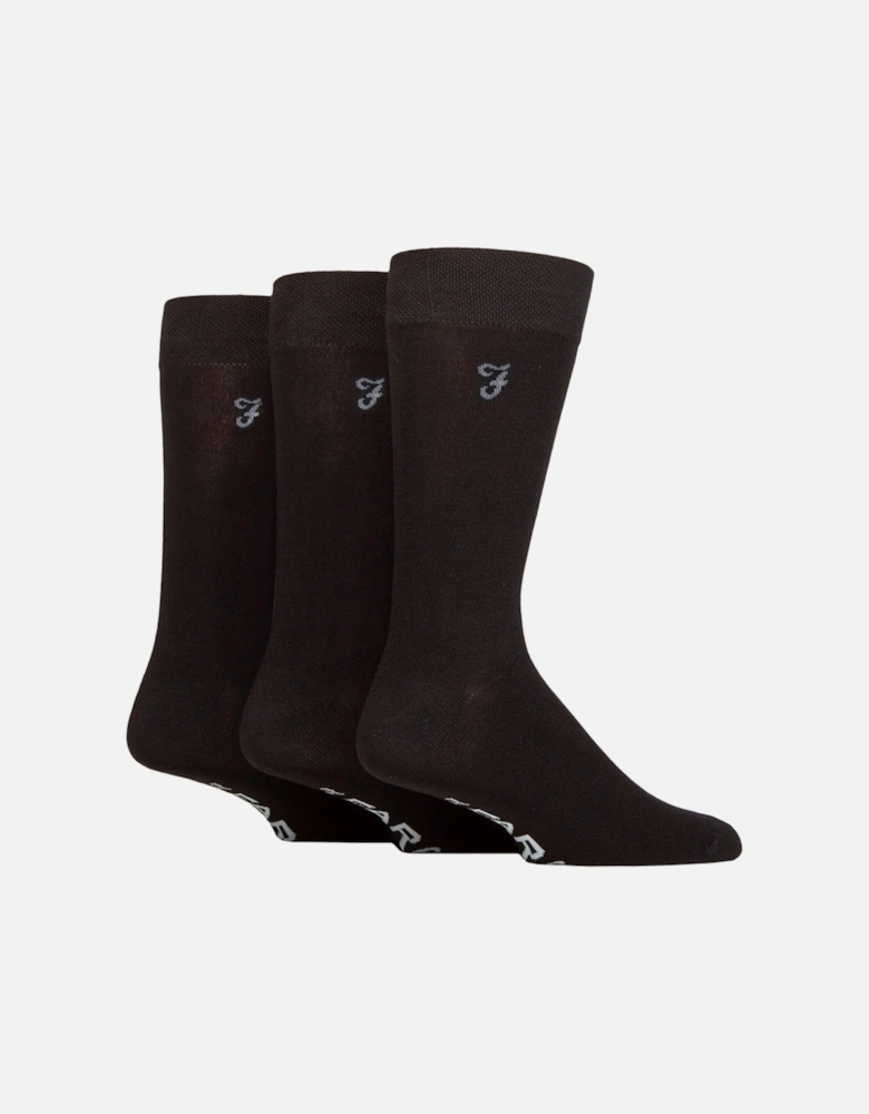 luxury Bamboo plain Socks BLACK 6-11UK