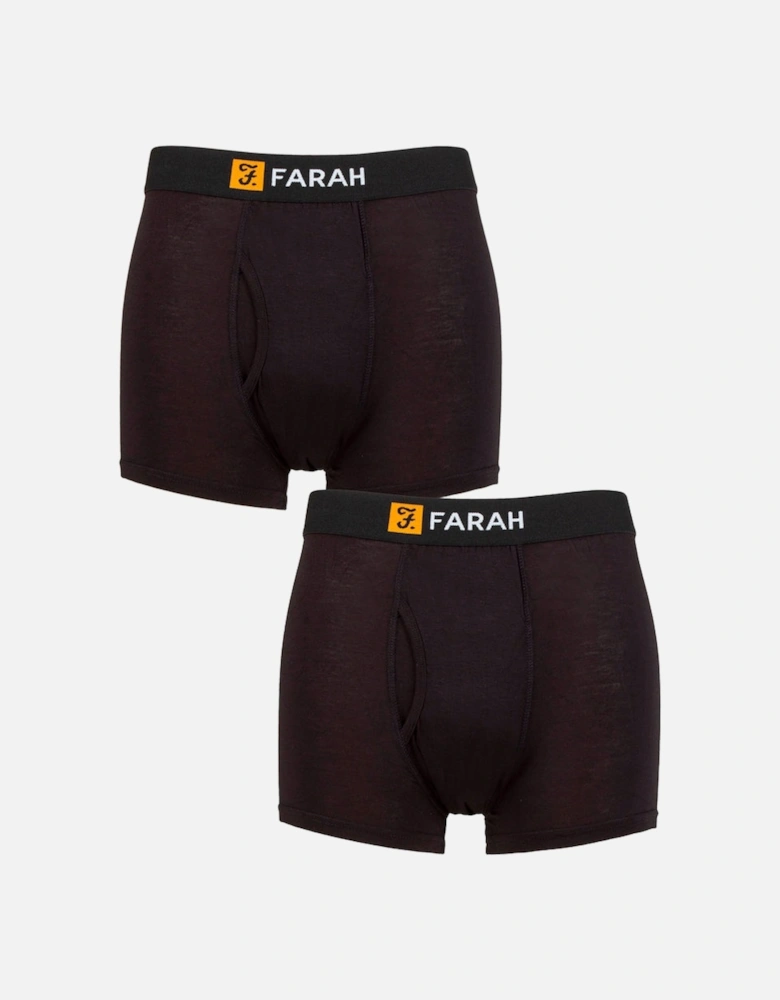Mens Classic Bamboo Trunk 2 Pack BLACK