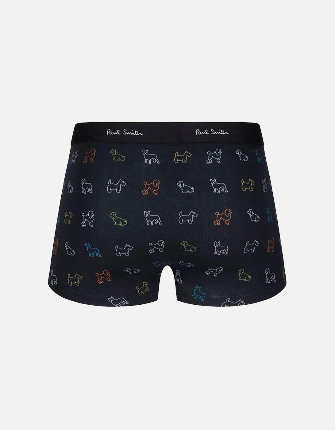 Men's Boxer Trunk Sketch Dogs, Black