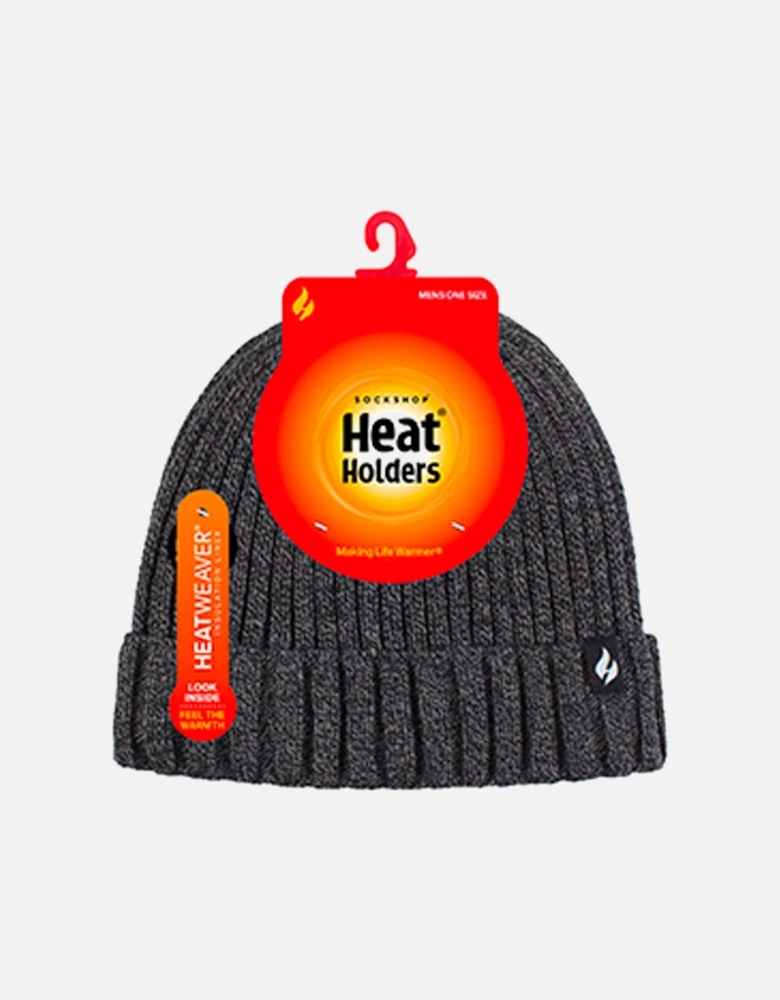 chunky rib turnover hat CHARCOAL