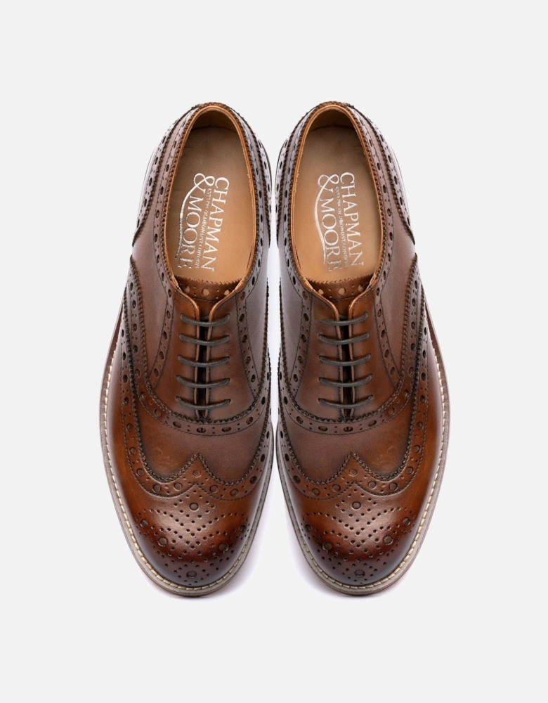 Oxford Brogue Leather Men's Mahogany Shoes