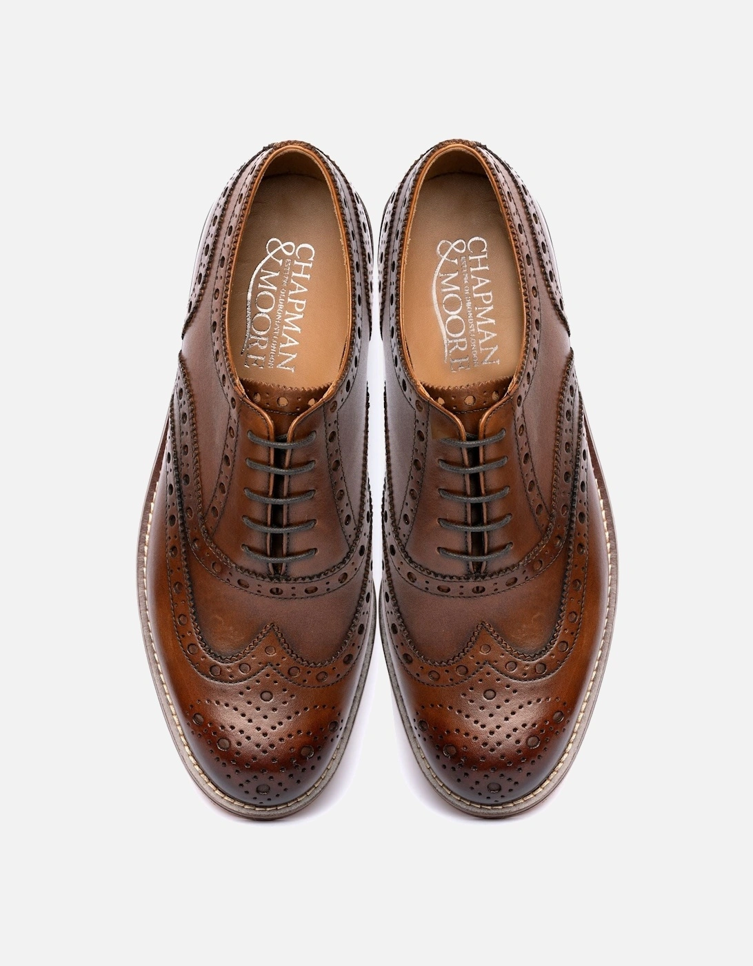 Oxford Brogue Leather Men's Mahogany Shoes