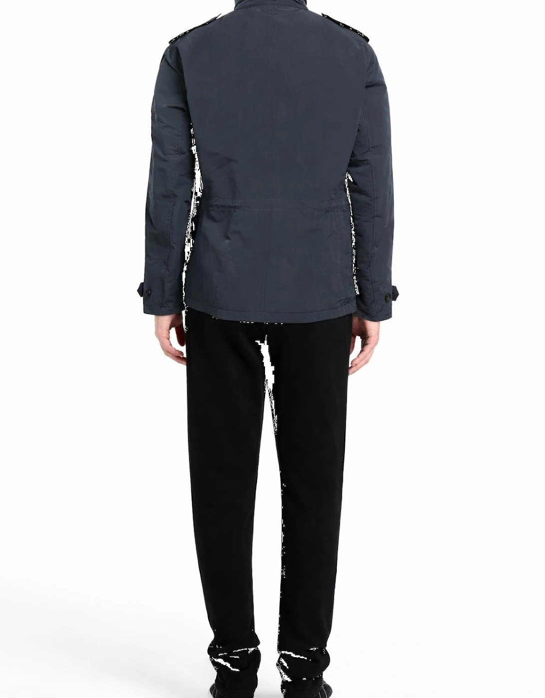 Men's Navy Techno Fabric Lined Hooded Jacket