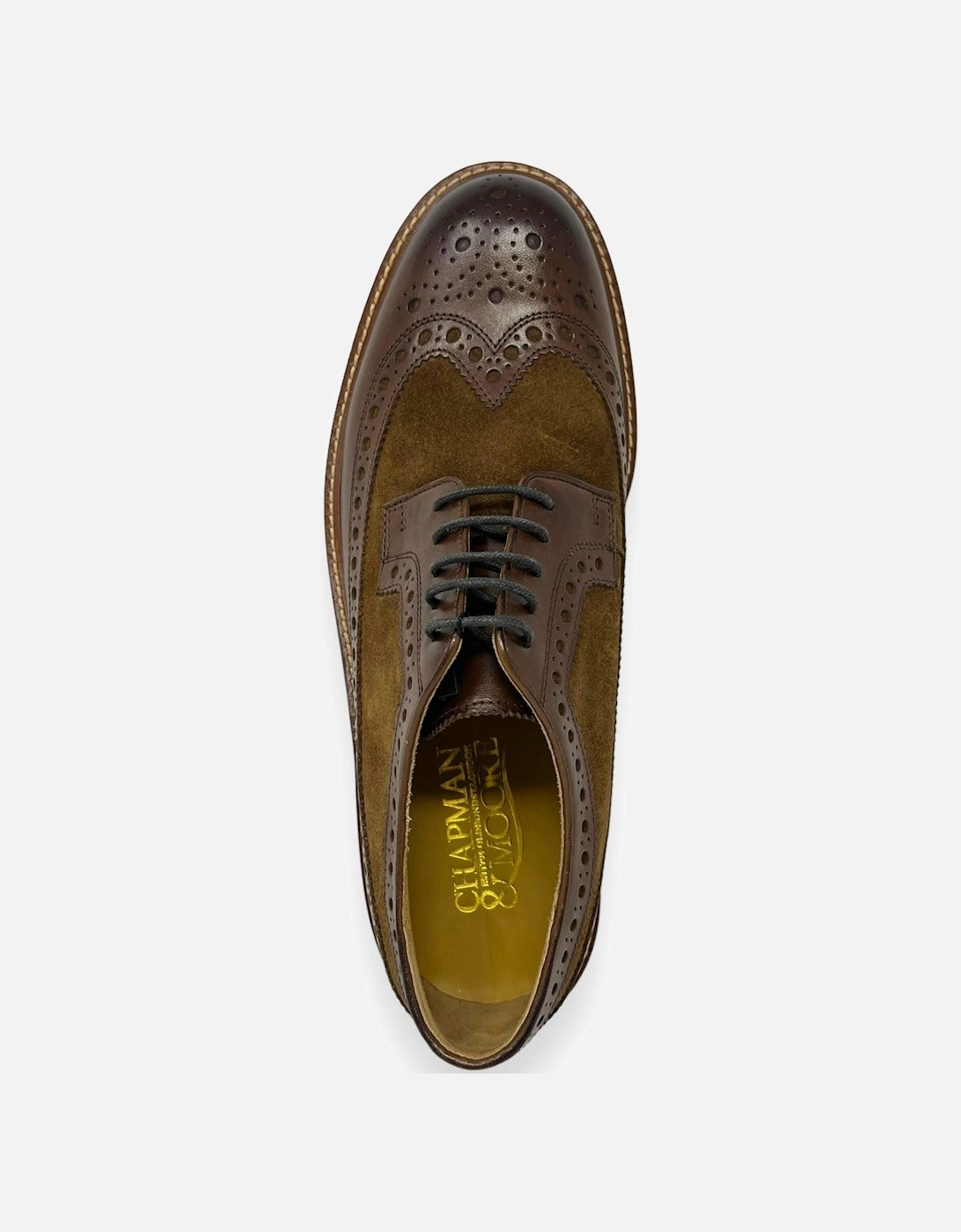 Longwing Brogue Leather/Suede Men's Mahogany/Tobacco Shoes