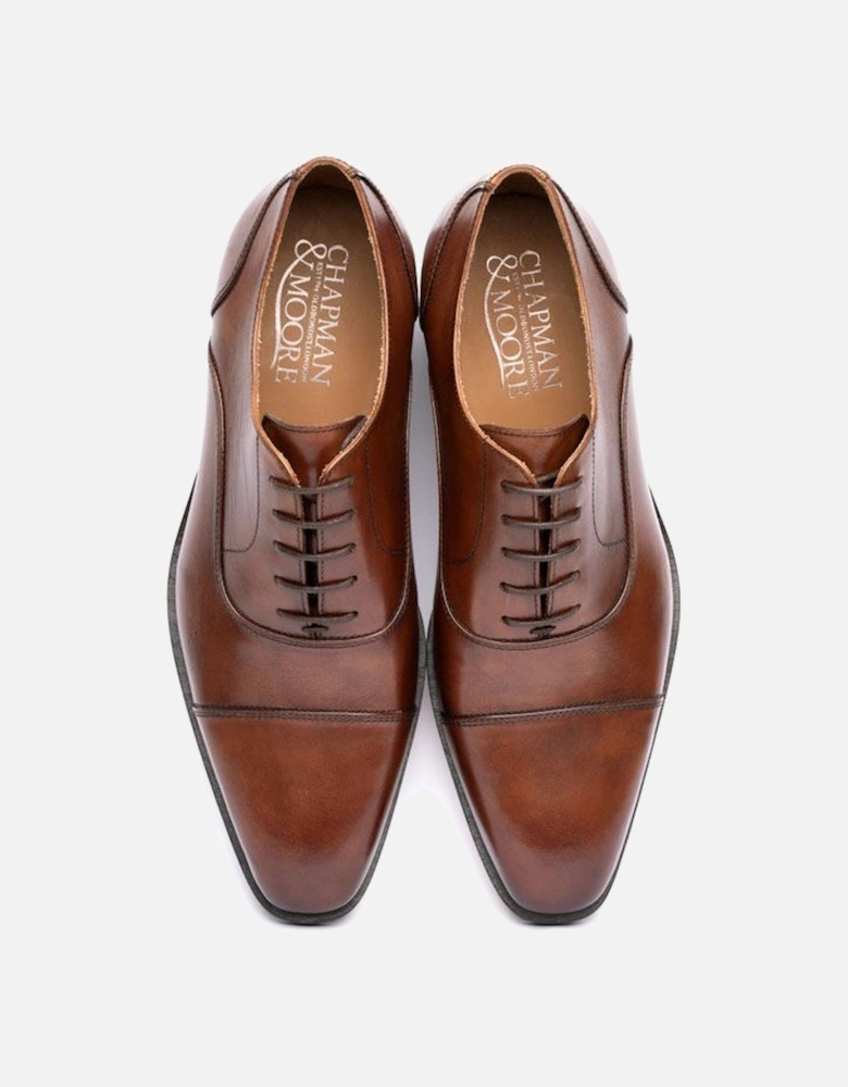 Toe Cap Oxford Leather Men's Chocolate Shoes