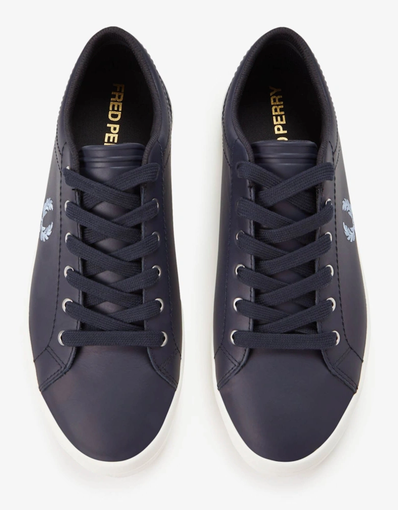 Mens Baseline Leather Trainers - Navy 608