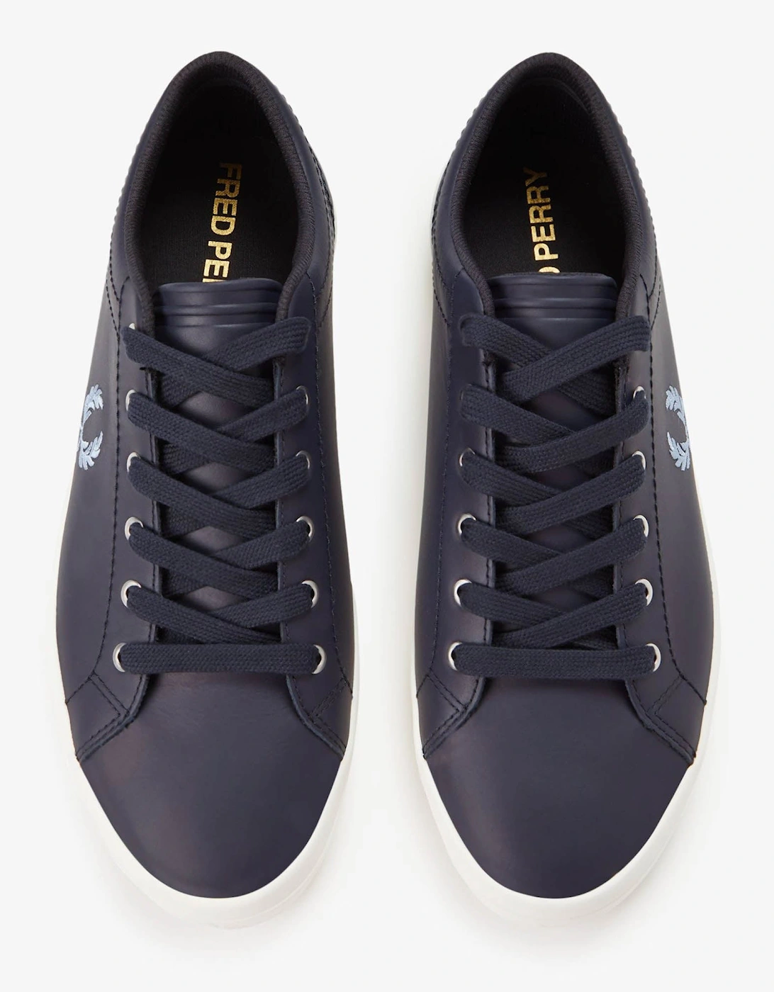 Mens Baseline Leather Trainers - Navy 608