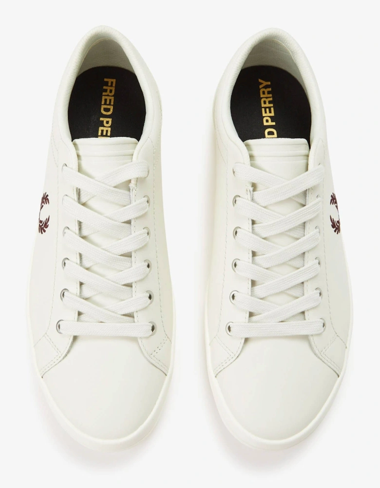 Mens Baseline Leather Trainers - Light Ecru 760