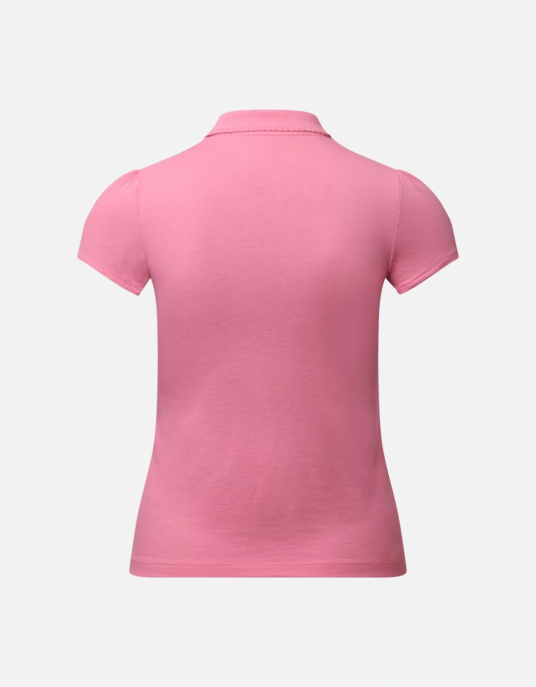 Juniors Scalloped Collar Mini Polo Shirt