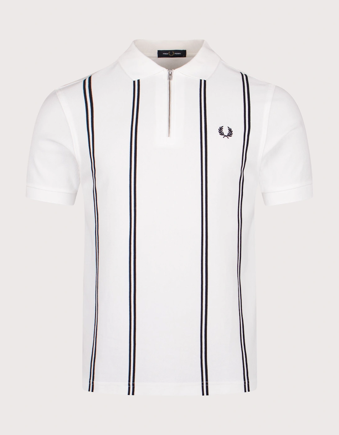 Vertical Stripe Zip Neck Polo Shirt, 4 of 3