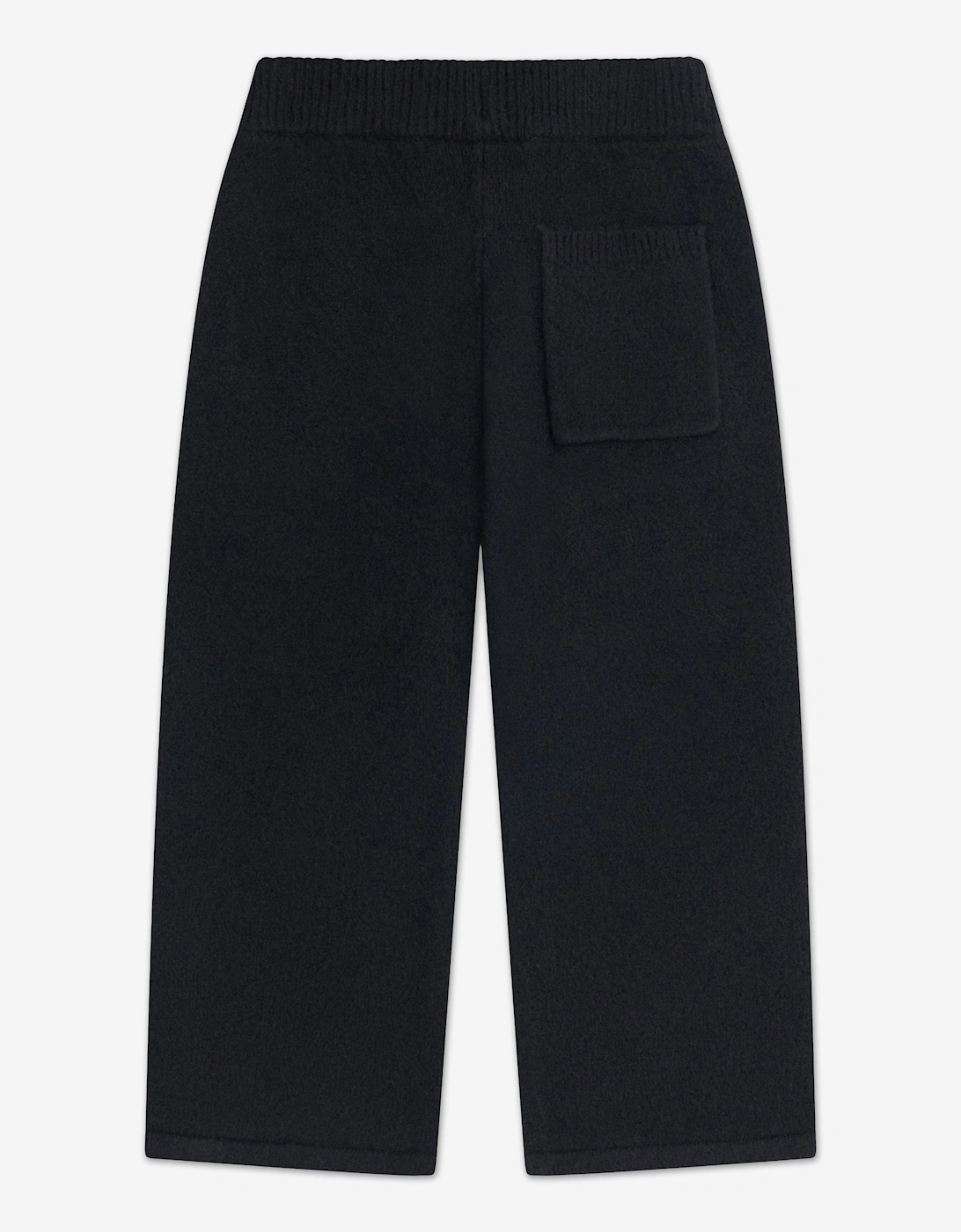 Kids Monogram Emblem Fluffy Knit Joggers in Black