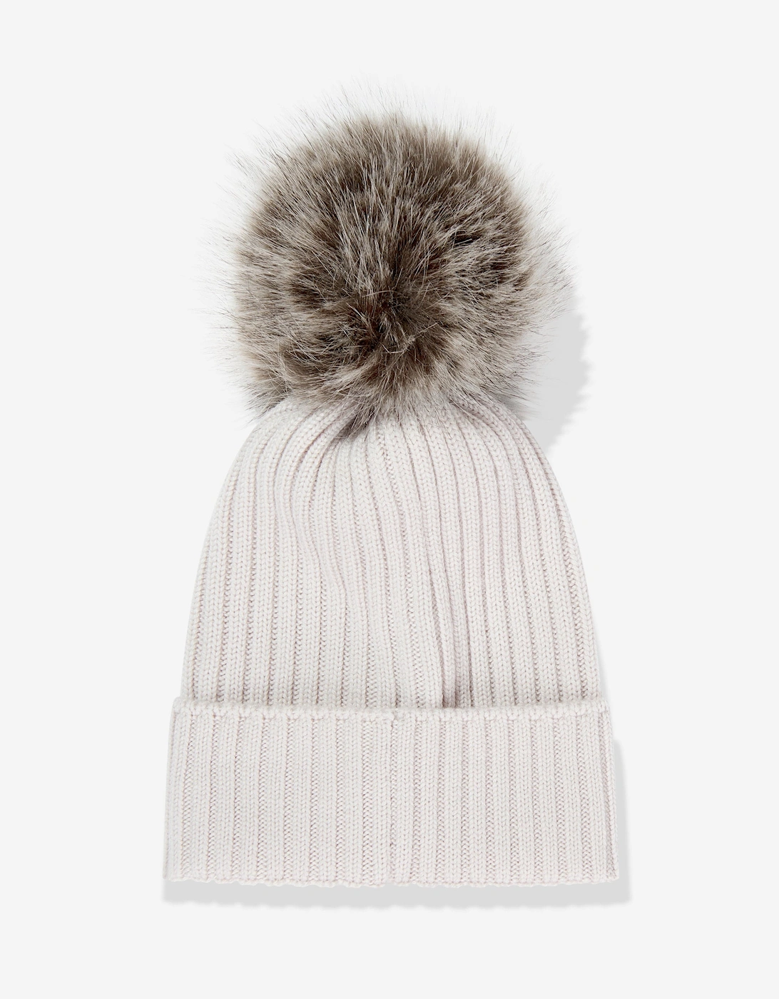 Enfant Girls Wool Pom-Pom Hat in Ivory