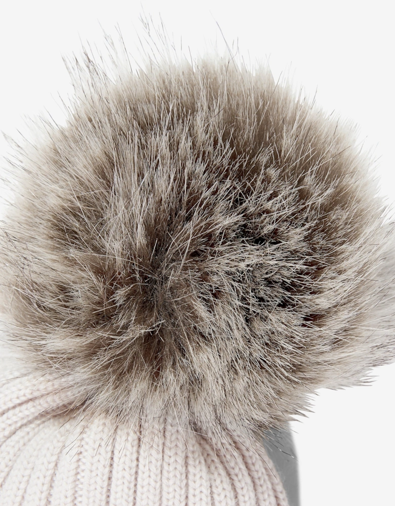 Enfant Girls Wool Pom-Pom Hat in Ivory