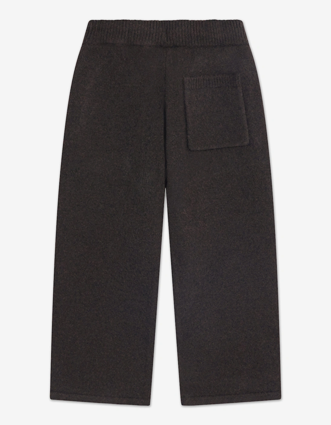 Kids Monogram Emblem Fluffy Knit Joggers in Brown