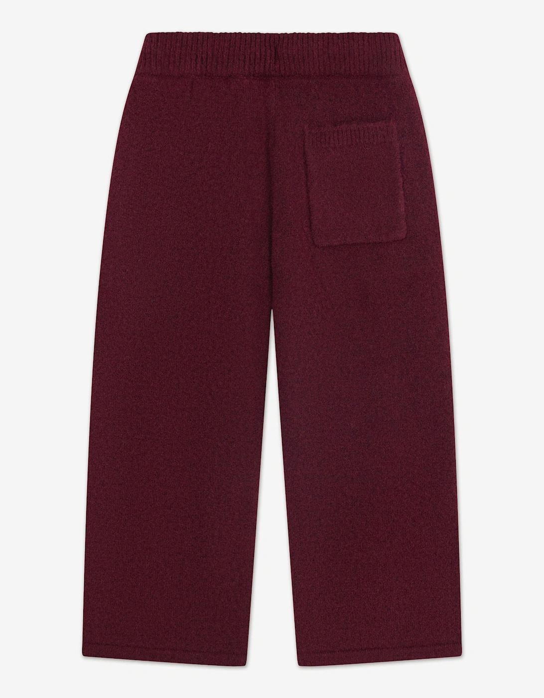 Kids Monogram Emblem Fluffy Knit Joggers in Red