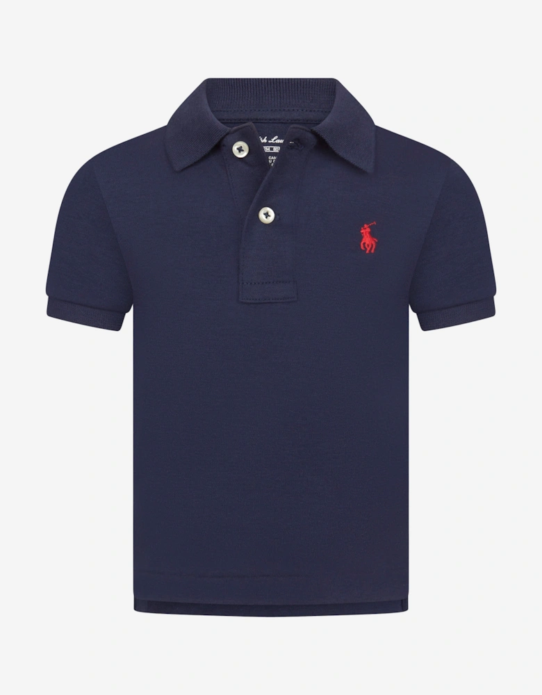 Baby Boys Logo Polo Shirt in Navy