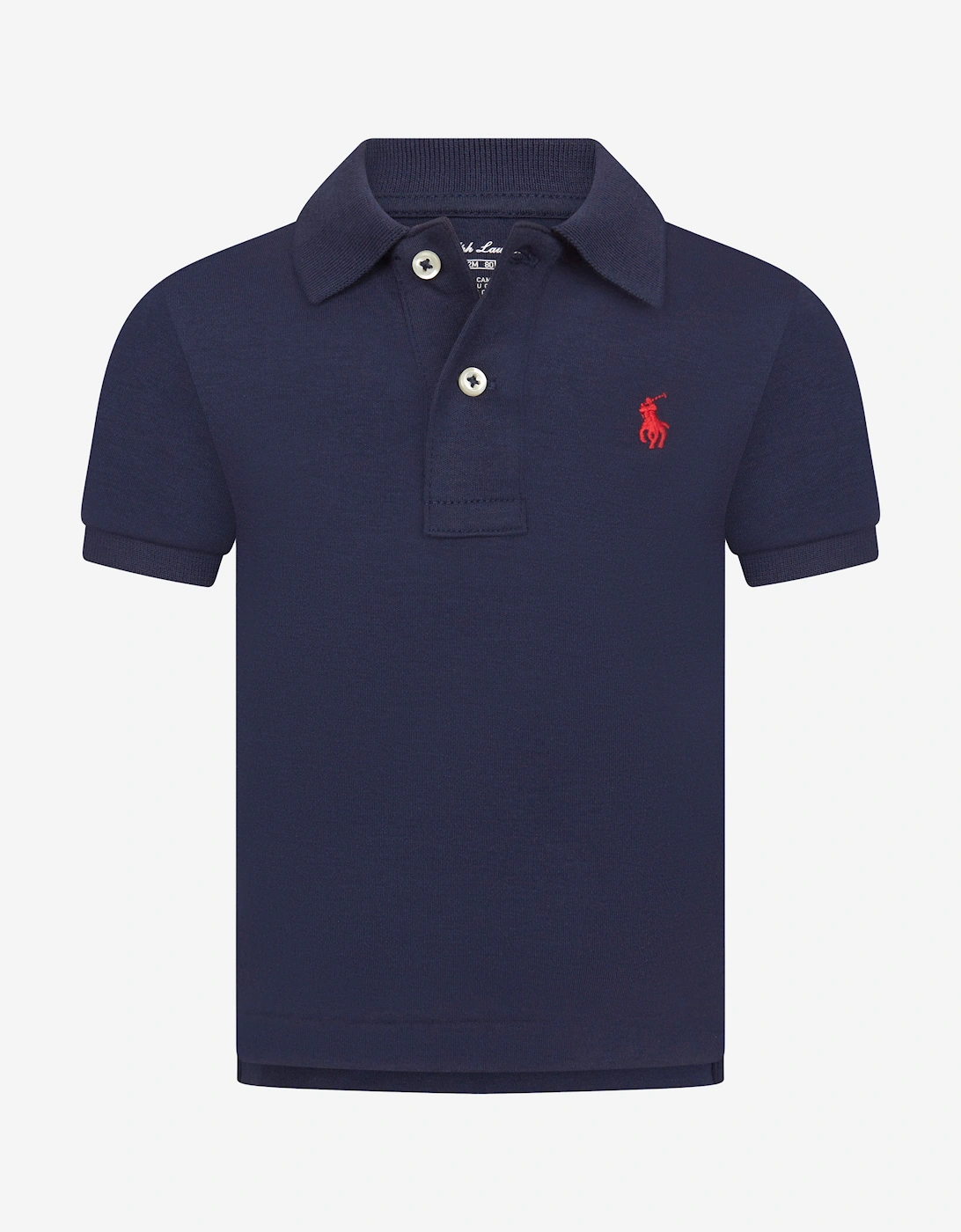 Baby Boys Logo Polo Shirt in Navy, 5 of 4