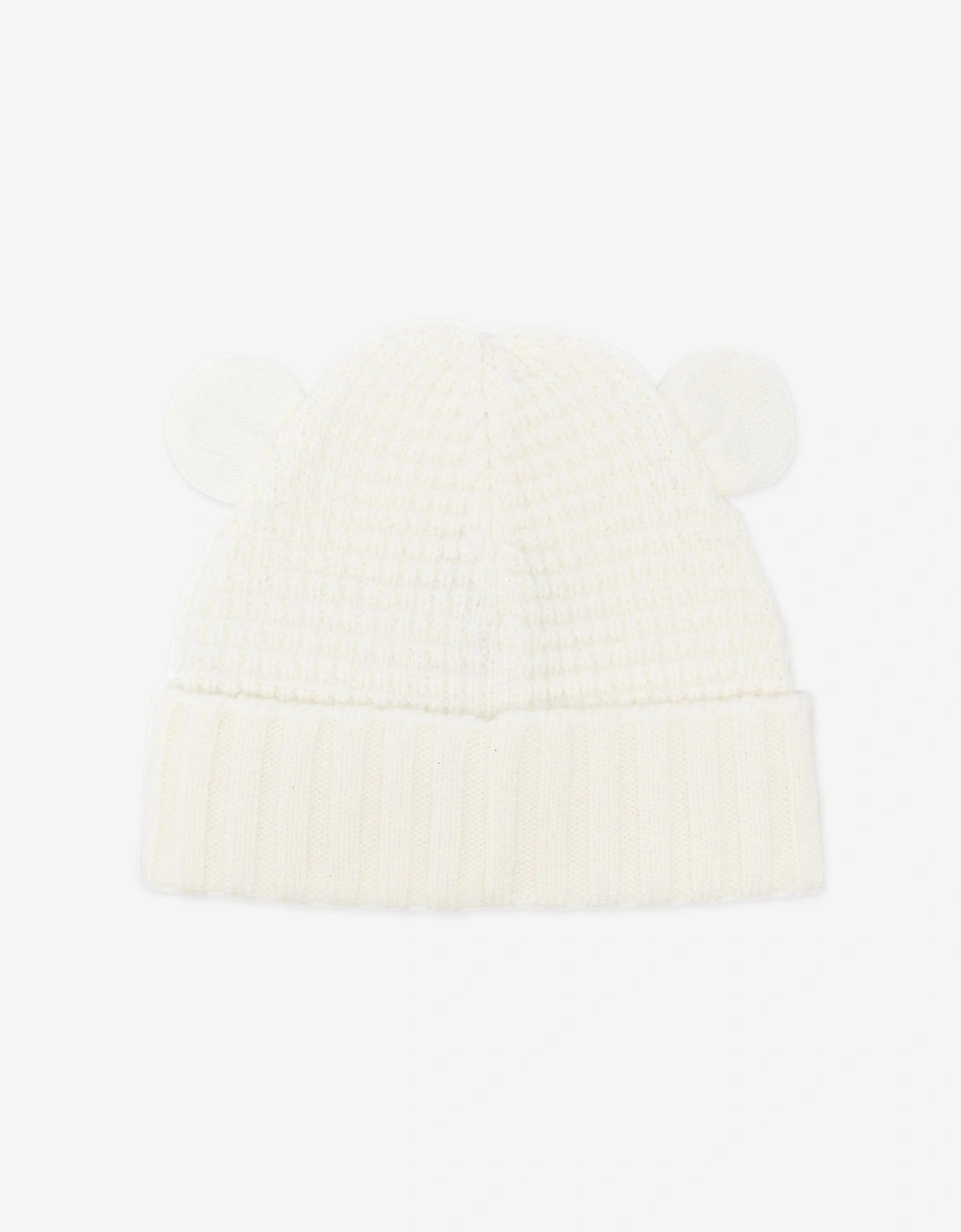 Enfant Baby Wool Beanie Hat with Ears in White