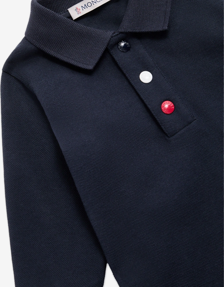 Enfant Baby Boys Long Sleeve Polo Shirt in Navy