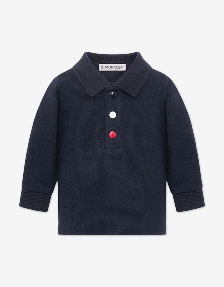 Enfant Baby Boys Long Sleeve Polo Shirt in Navy
