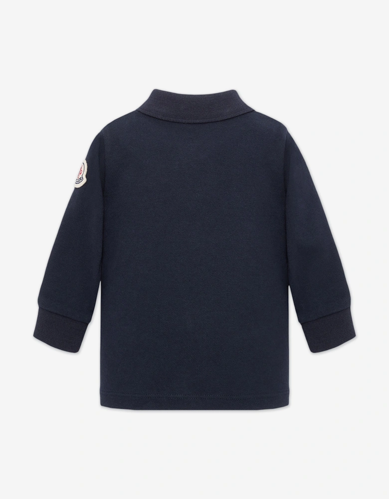 Enfant Baby Boys Long Sleeve Polo Shirt in Navy