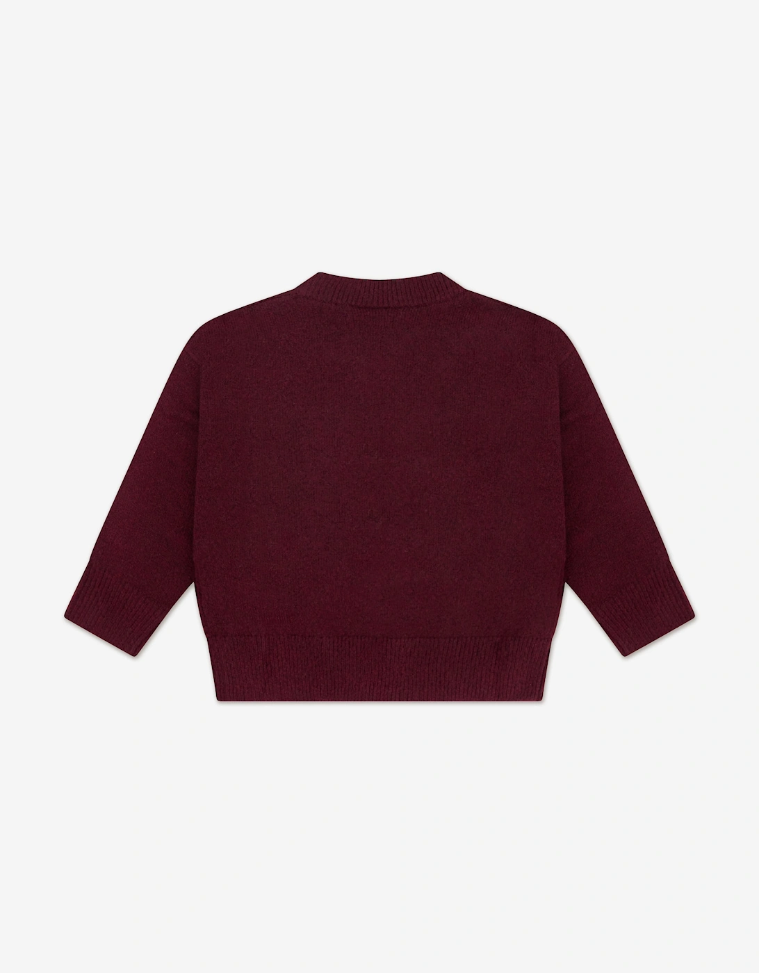 Kids Monogram Emblem Fluffy Knit Jumper in Red