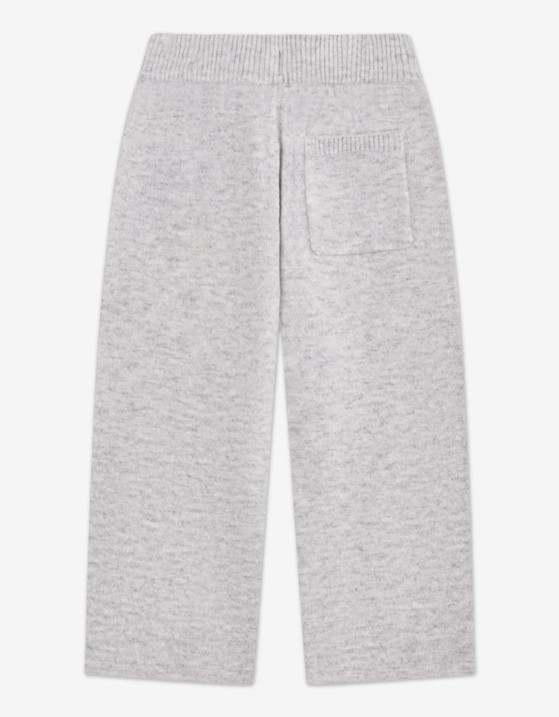 Kids Monogram Emblem Fluffy Knit Joggers in Grey