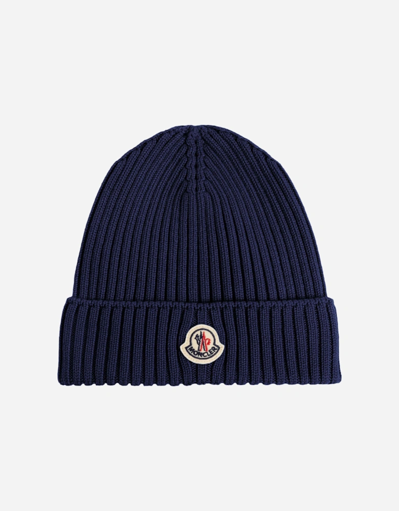Enfant Boys Wool Knit Beanie Hat in Navy