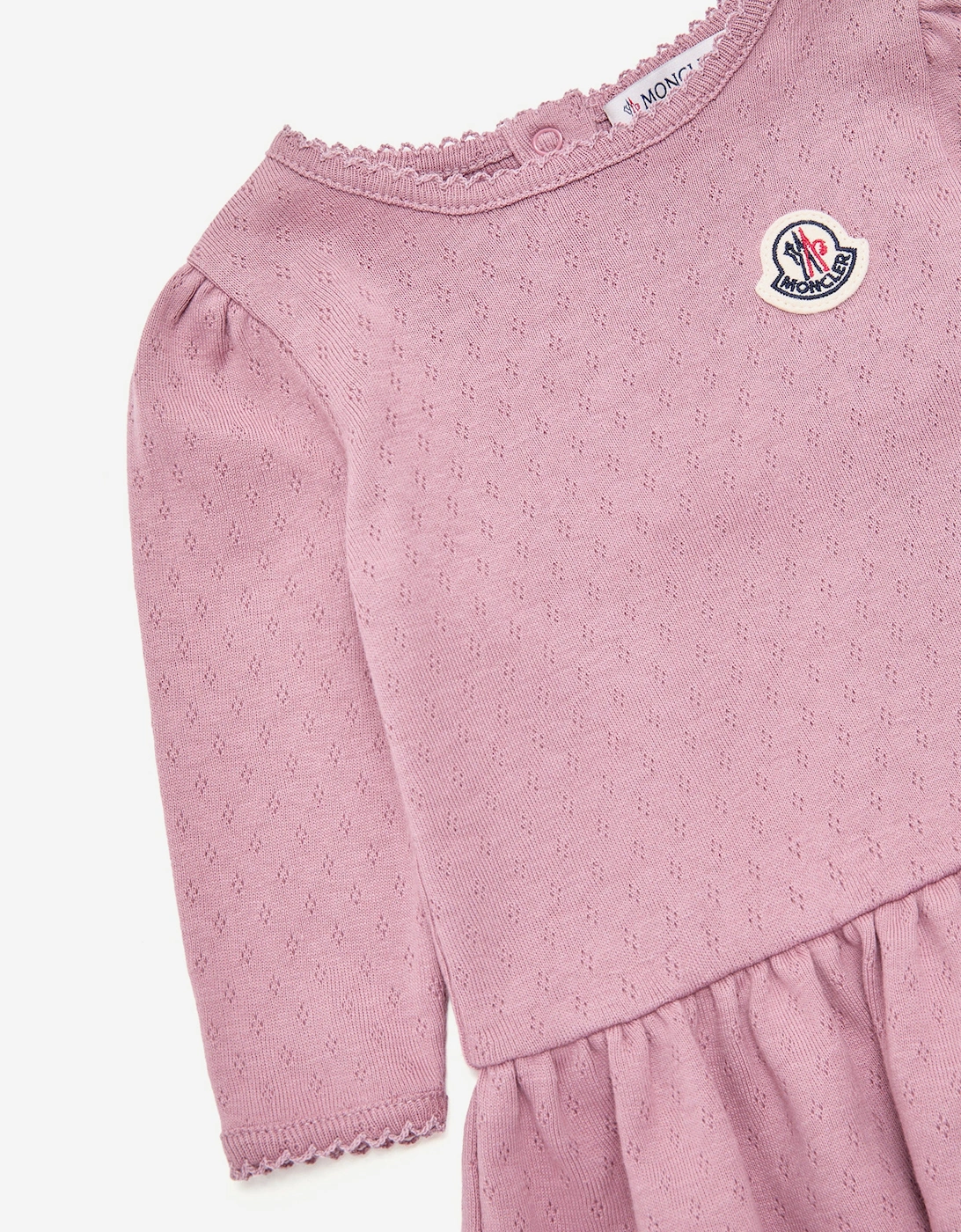 Enfant Baby Girls Cotton Logo Dress in Pink