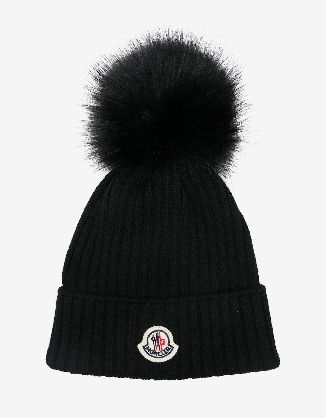 Enfant Girls Wool Pom-Pom Hat in Black, 3 of 2